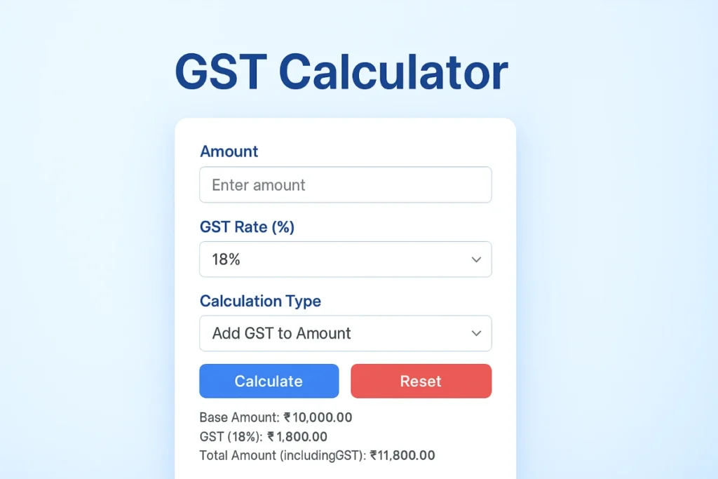 Smart GST Calculator Online – Accurate Tax Calculation in Seconds!