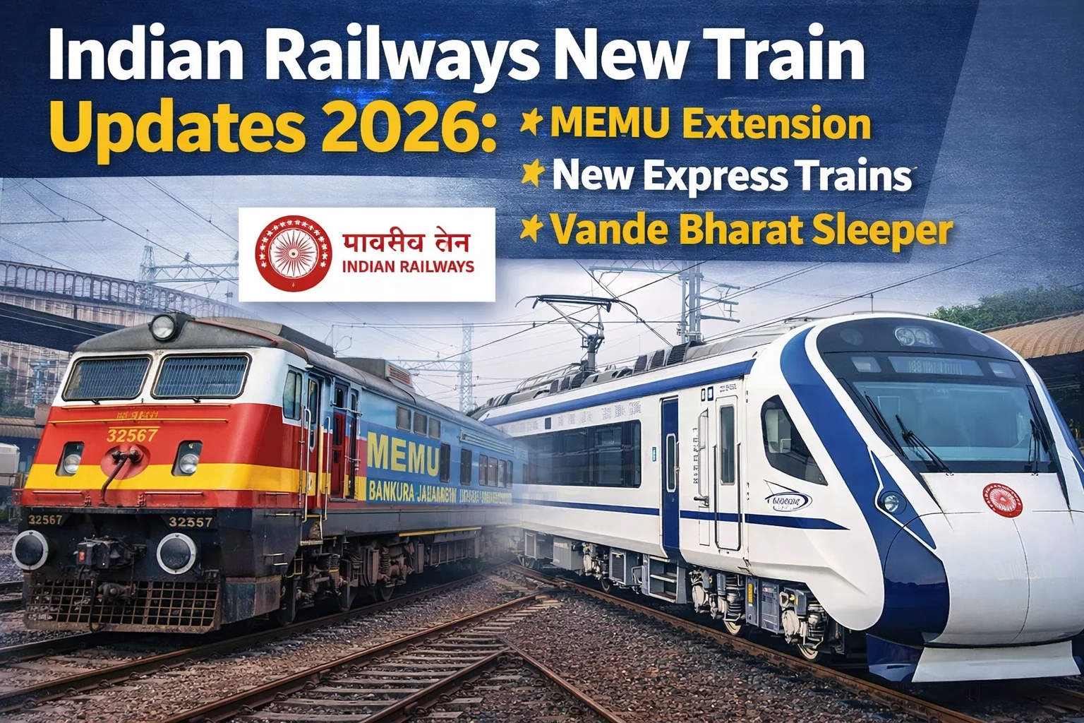 Indian Railways New Trains 2026: MEMU Extension, New Express