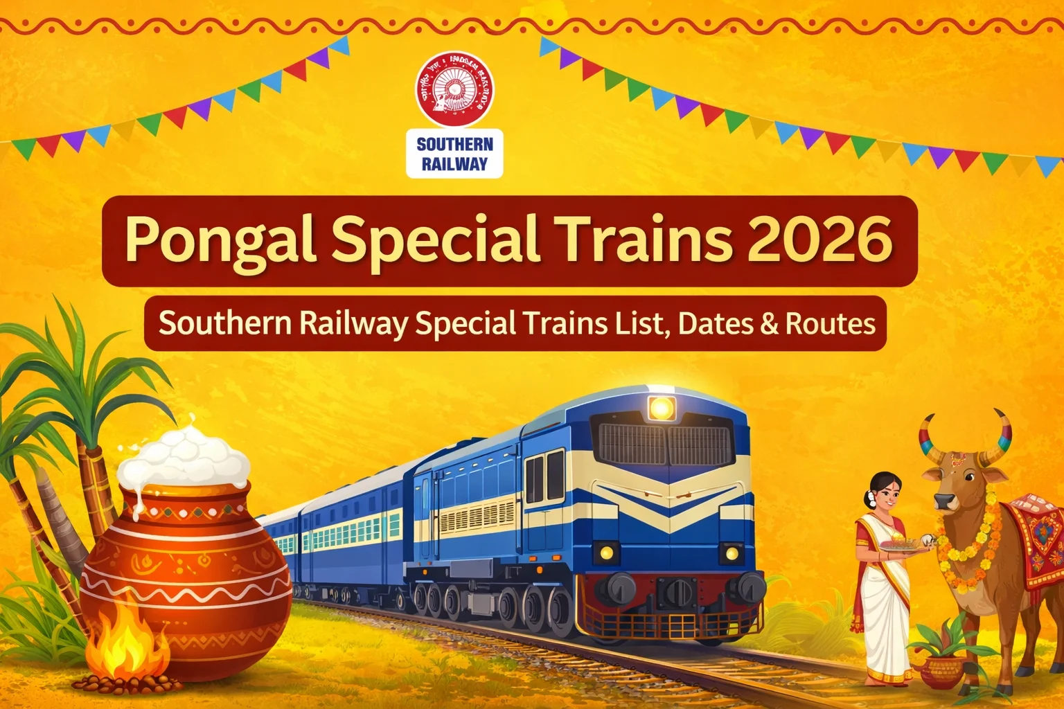 Pongal Special Trains 2026: Southern Railway Special Train List, Dates & Routes