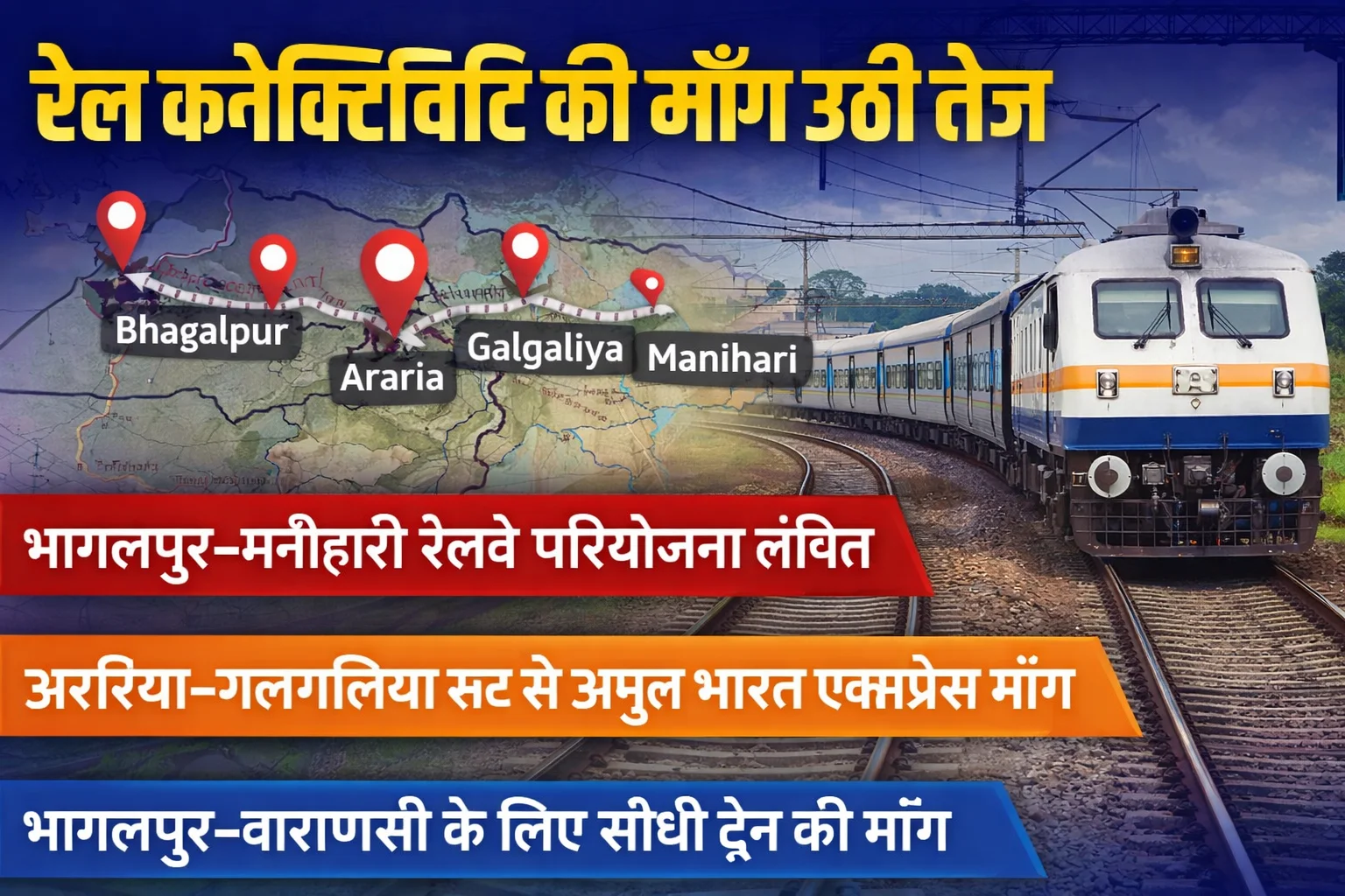 Bhagalpur Arariya Galgaliya Rail Projects & Amrit Bharat Express Demands