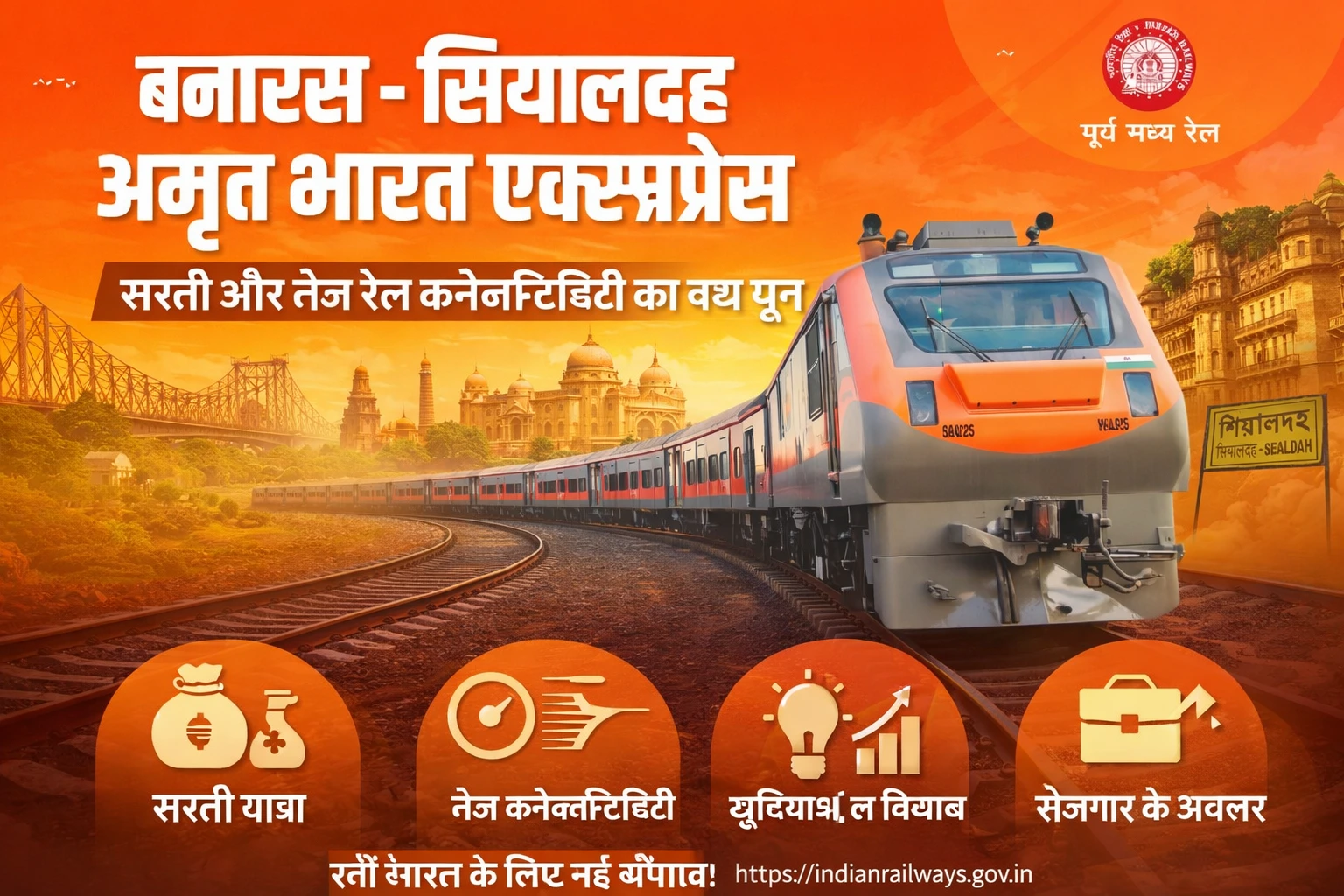 Banaras Sealdah Amrit Bharat Express 2026 | Route, Timing & Full Details