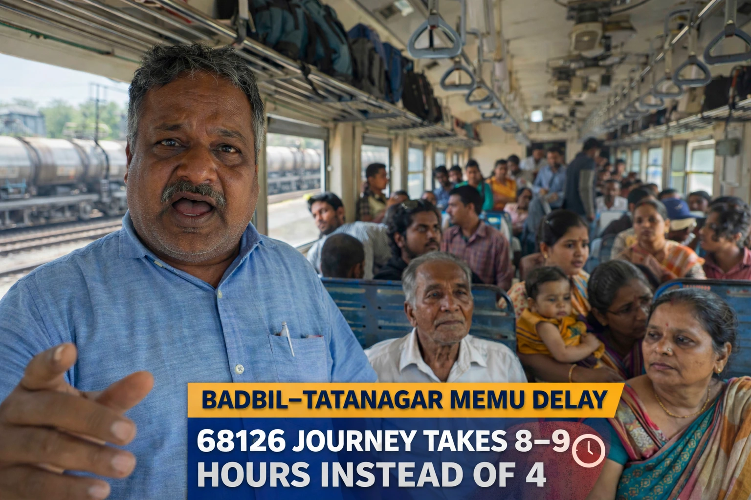 Badbil Tatanagar MEMU Delay Sparks Passenger Anger: 68126 Train Journey Turns into Ordeal