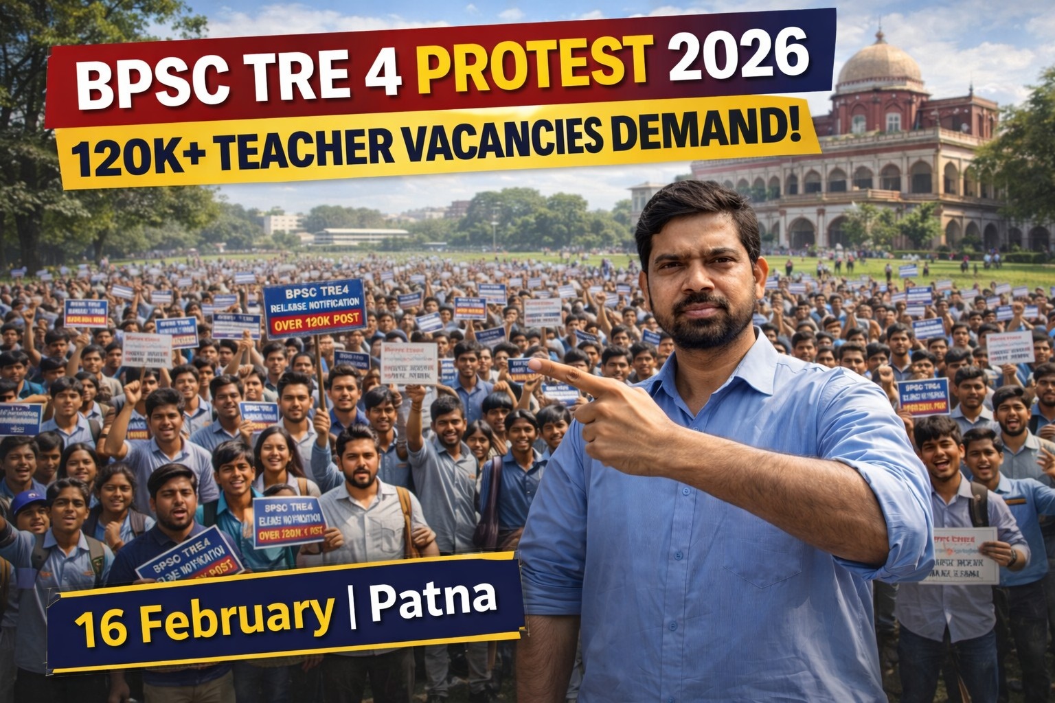 BPSC TRE 4 Protest 2026: Bihar Teacher Aspirants Demand 120K+ Vacancies